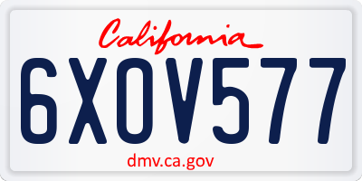 CA license plate 6XOV577