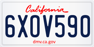 CA license plate 6XOV590