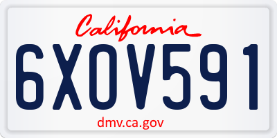 CA license plate 6XOV591