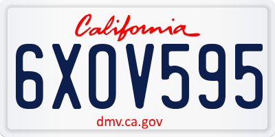 CA license plate 6XOV595