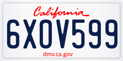 CA license plate 6XOV599