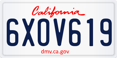 CA license plate 6XOV619