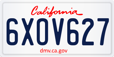 CA license plate 6XOV627