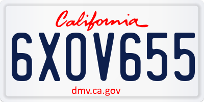 CA license plate 6XOV655