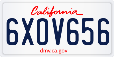 CA license plate 6XOV656