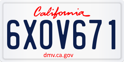 CA license plate 6XOV671