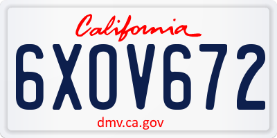 CA license plate 6XOV672