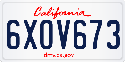 CA license plate 6XOV673