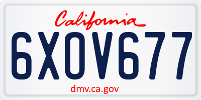 CA license plate 6XOV677