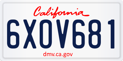 CA license plate 6XOV681