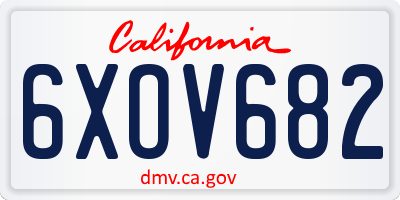 CA license plate 6XOV682