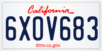 CA license plate 6XOV683