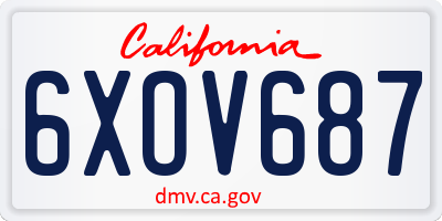 CA license plate 6XOV687