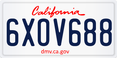 CA license plate 6XOV688