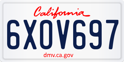 CA license plate 6XOV697