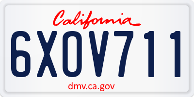 CA license plate 6XOV711