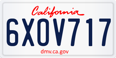 CA license plate 6XOV717