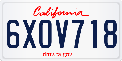 CA license plate 6XOV718