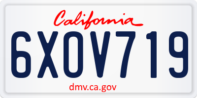 CA license plate 6XOV719