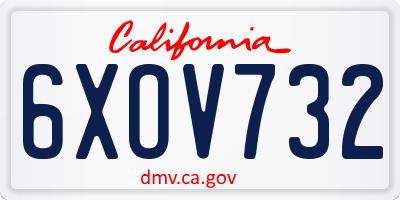 CA license plate 6XOV732