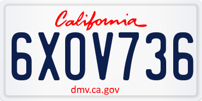 CA license plate 6XOV736