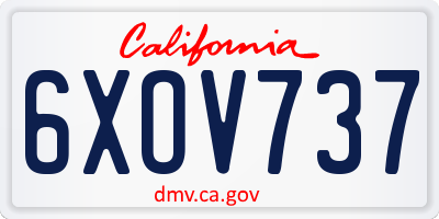 CA license plate 6XOV737