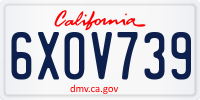 CA license plate 6XOV739