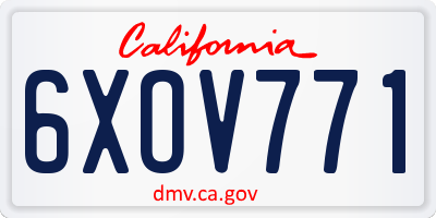 CA license plate 6XOV771