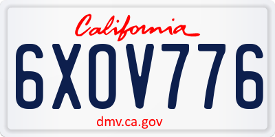 CA license plate 6XOV776