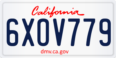 CA license plate 6XOV779