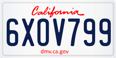 CA license plate 6XOV799
