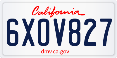 CA license plate 6XOV827