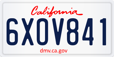 CA license plate 6XOV841