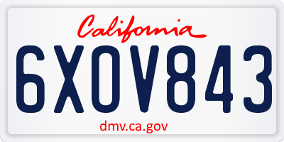 CA license plate 6XOV843