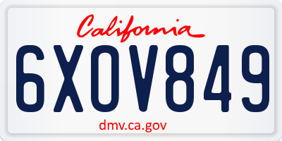 CA license plate 6XOV849