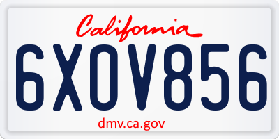 CA license plate 6XOV856
