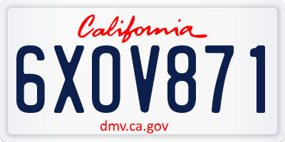 CA license plate 6XOV871