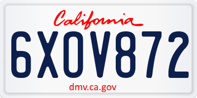 CA license plate 6XOV872