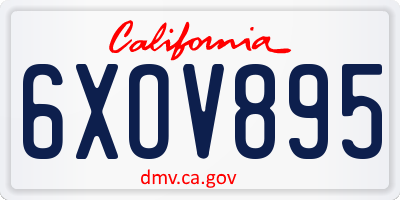 CA license plate 6XOV895