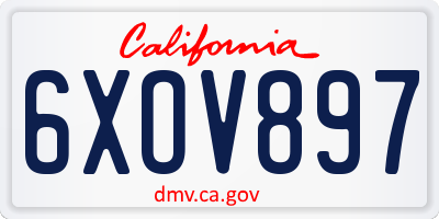 CA license plate 6XOV897