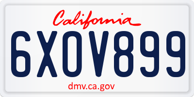 CA license plate 6XOV899