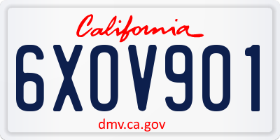 CA license plate 6XOV901