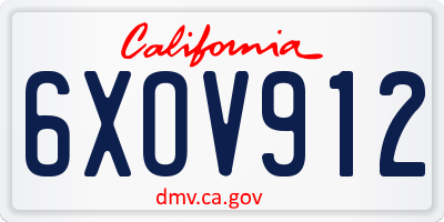 CA license plate 6XOV912