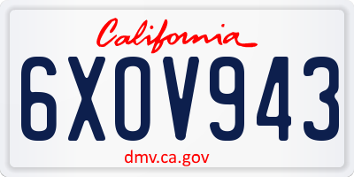 CA license plate 6XOV943