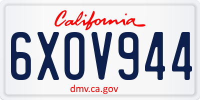 CA license plate 6XOV944