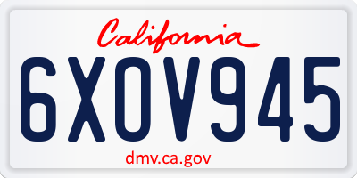 CA license plate 6XOV945