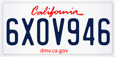 CA license plate 6XOV946