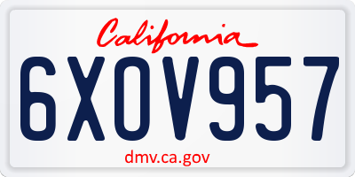 CA license plate 6XOV957