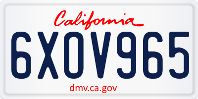 CA license plate 6XOV965