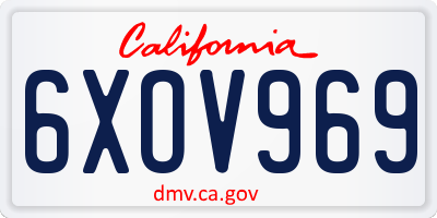 CA license plate 6XOV969